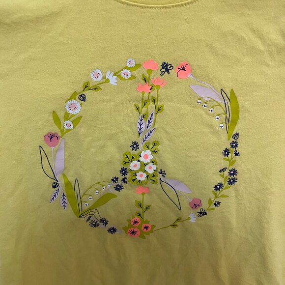 Cat & Jack - Peace Sign Flowers Tee- MUST BE BUNDLED, MARKED DOWN - Picture 2 of 4